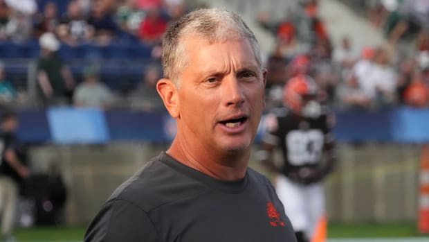 Schwartz before the Browns' 21-16 win over the Jets in the Hall of Fame Game on Aug. 3, 2023.